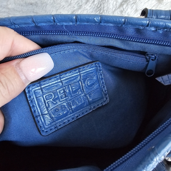 Relic Blue Vegan Croc Handbag - Picture 7 of 10